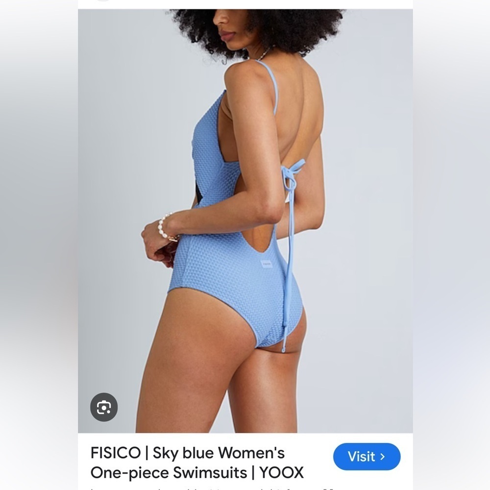 Fisico Sky Blue Women's One-Piece Swimsuit size M NWT